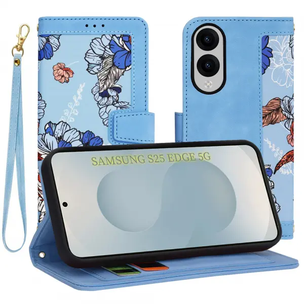 Husa pentru Samsung Galaxy S25 Edge S937, Techsuit, FlipCraft, Bleu