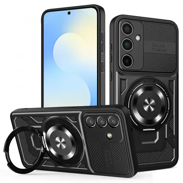 Husa pentru Samsung Galaxy S25 FE, Techsuit, RuggedCam, Neagra