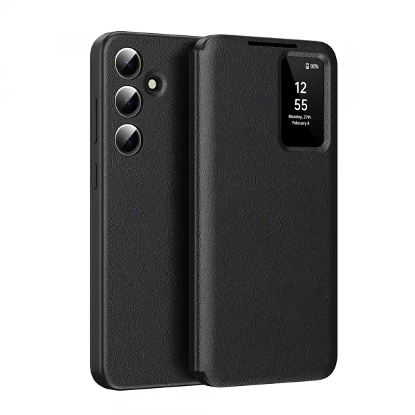 Husa pentru Samsung Galaxy S25 FE, Techsuit, SmartView, Neagra