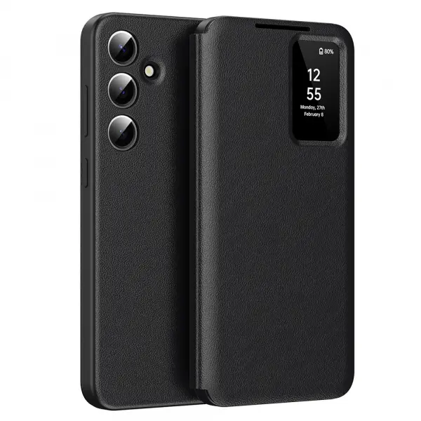 Husa pentru Samsung Galaxy S25 S931, Techsuit, SmartView, Neagra