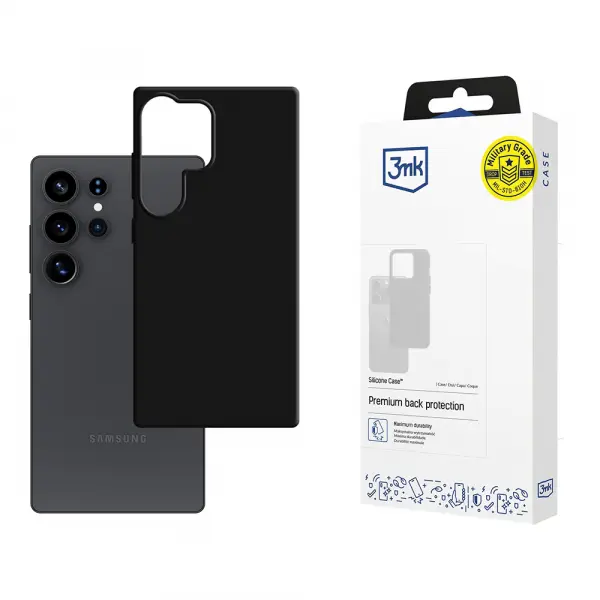 Husa pentru Samsung Galaxy S25 Ultra S938, 3MK, Silicone, Neagra