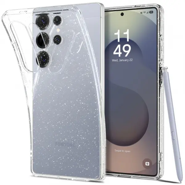 Husa pentru Samsung Galaxy S25 Ultra S938, Spigen, Liquid Crystal Glitter, Transparenta ACS08950
