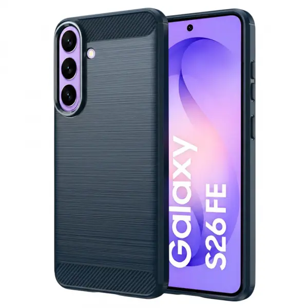 Husa pentru Samsung Galaxy S26 FE / S25 FE, Techsuit, Carbon, Albastra