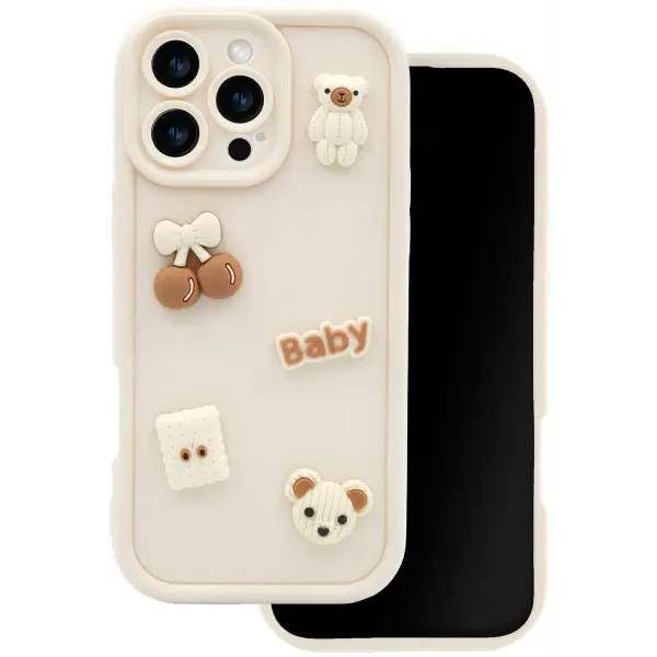 Husa pentru Samsung Galaxy S26 Plus S947, OEM, Ultra Trendy 3D Bear, Bej