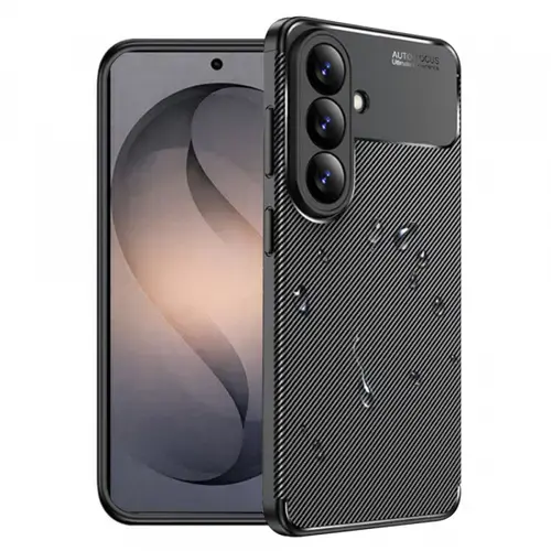Husa pentru Samsung Galaxy S26 Plus, Techsuit, CarbonFiber, Neagra