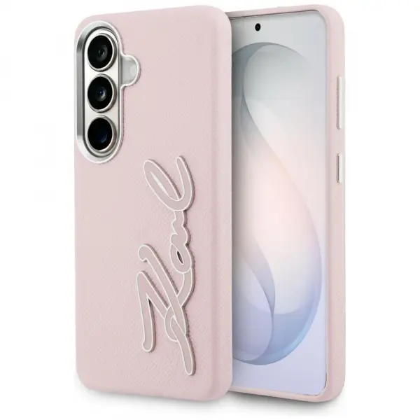 Husa pentru Samsung Galaxy S26 S942, Karl Lagerfeld, Signature Resin Logo, Roz
