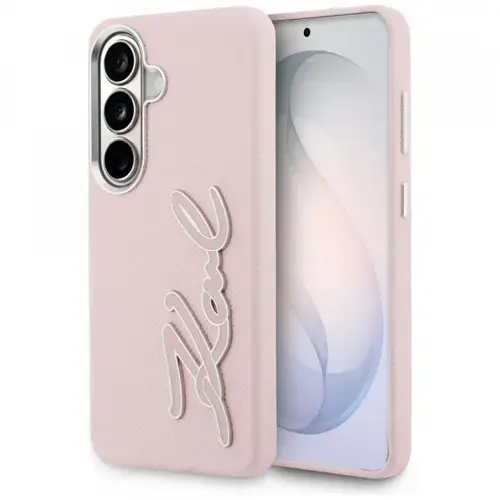 Husa pentru Samsung Galaxy S26 S942, Karl Lagerfeld, Signature Resin Logo, Roz