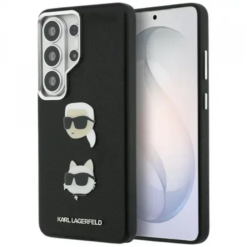 Husa pentru Samsung Galaxy S26 Ultra S948, Karl Lagerfeld, Saffiano Karl & Choupette's Head Pin, Neagra