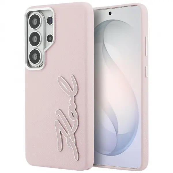 Husa pentru Samsung Galaxy S26 Ultra S948, Karl Lagerfeld, Signature Resin Logo, Roz