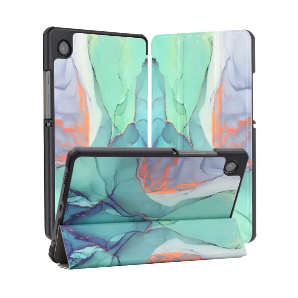 Husa pentru Samsung Galaxy Tab A11 / Tab A9, Techsuit, FoldPro Green Time, Multicolor