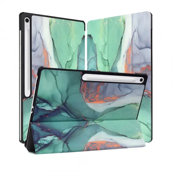 Husa pentru Samsung Galaxy Tab S10 FE+, Techsuit, FoldPro Green Time, Multicolor