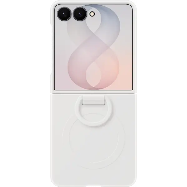 Husa pentru Samsung Galaxy Z Flip8 F776, Silicone Ring Magnet, Alba EF-EF776CWEGWW