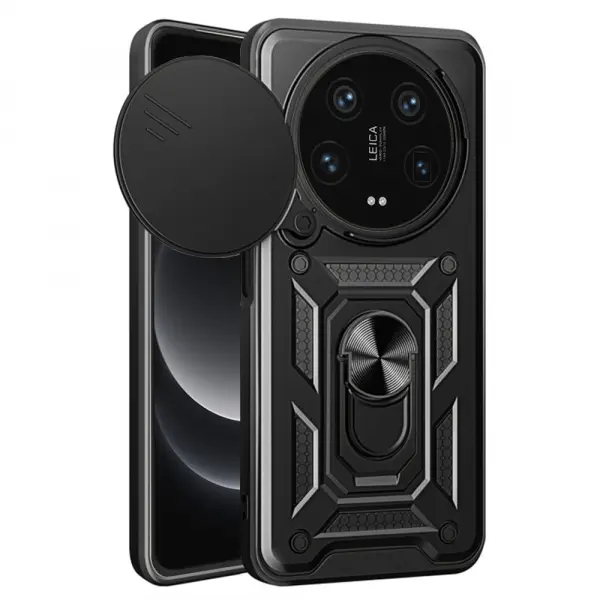 Husa pentru Xiaomi 14 Ultra, Techsuit, CamShield, Neagra