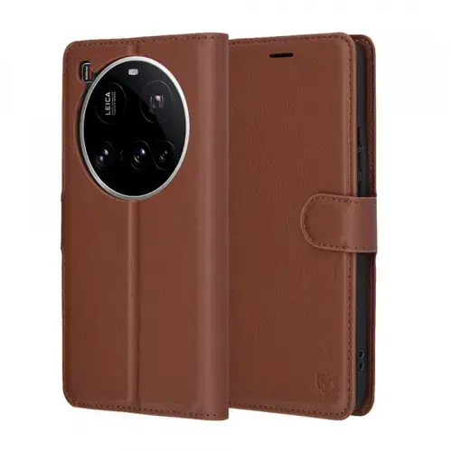 Husa pentru Xiaomi 15 Ultra, Techsuit, Leather Folio (Maro)
