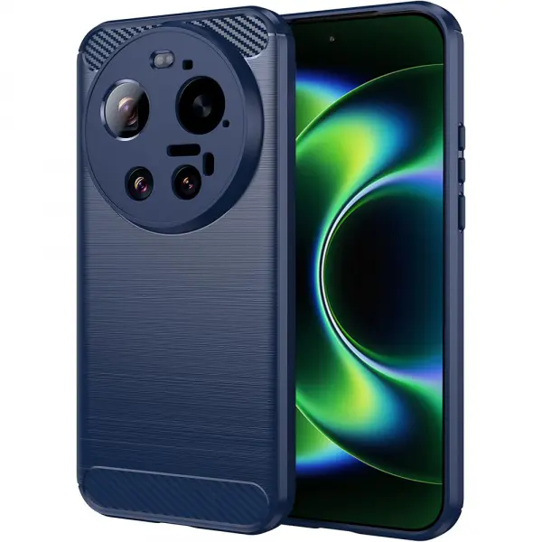 Husa pentru Xiaomi 17 Ultra, Techsuit, Carbon, Albastra