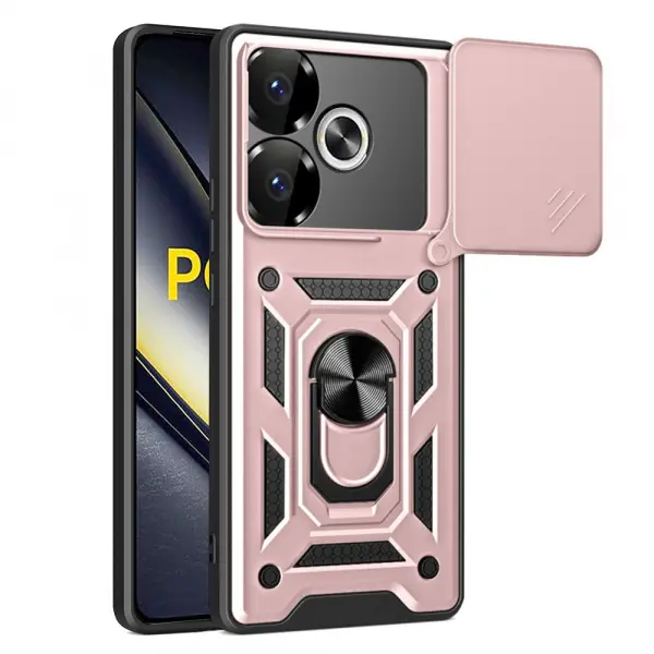 Husa pentru Xiaomi Poco F6, Techsuit, CamShield, Roz