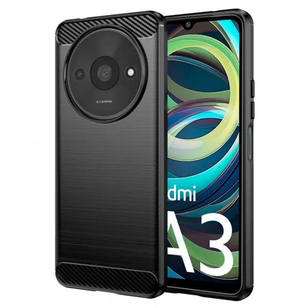 Husa pentru Xiaomi Redmi A3x / A3, Techsuit, Carbon, Neagra