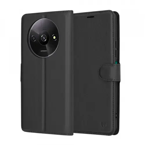 Husa pentru Xiaomi Redmi A3x / A3, Techsuit, Leather Folio, Neagra