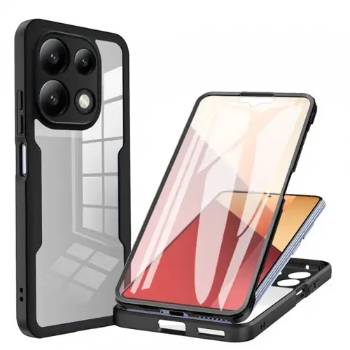 Husa pentru Xiaomi Redmi Note 13 4G, Techsuit, ColorVerse 360 (Transparent/Negru)