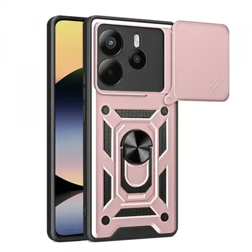 Husa pentru Xiaomi Redmi Note 14 4G (Standard), Techsuit, CamShield, Roz