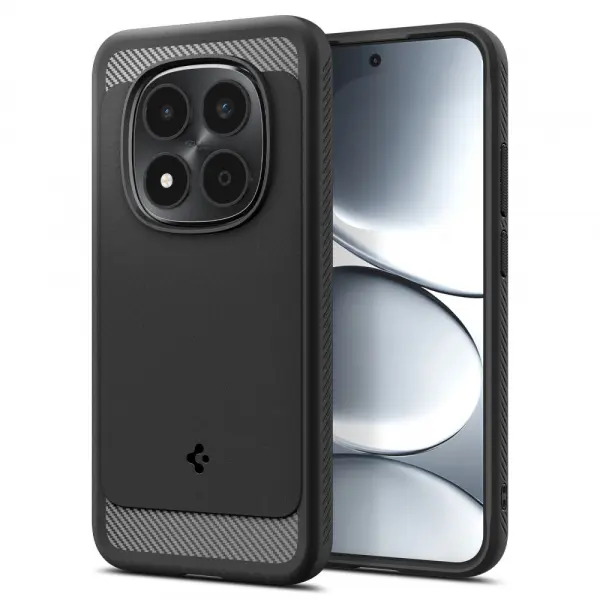 Husa pentru Xiaomi Redmi Note 15 Pro 5G, Spigen, Rugged Armor, Neagra Mata ACS10460