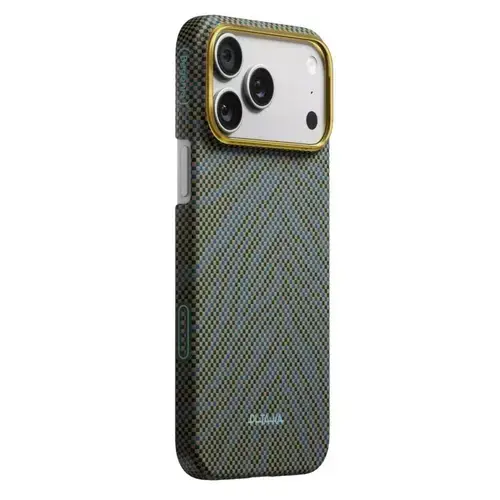 Husa Pitaka Breath of Veins Aramida Magsafe iPhone 17 Pro Dive Green