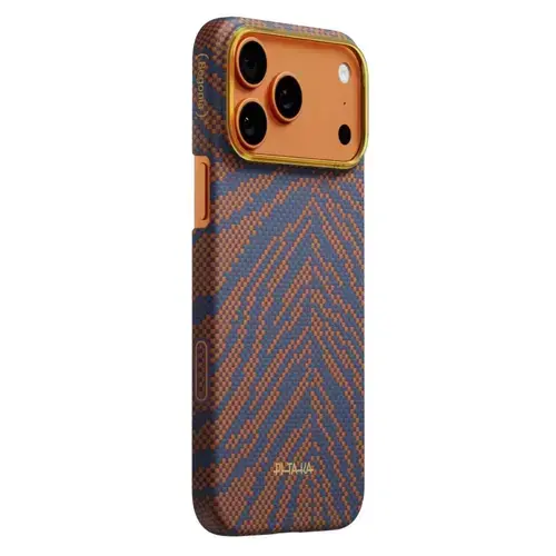 Husa Pitaka Breath of Veins Aramida Magsafe iPhone 17 Pro Max Burning Orange