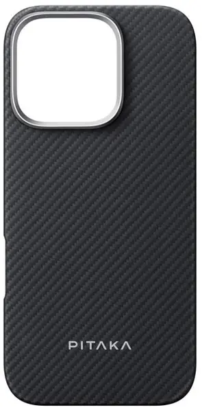 Husă Pitaka - MagEZ Case 5, iPhone 16 Pro Max, Black/Grey Twill