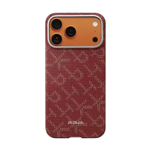 Husa Pitaka pentru iPhone 17 Pro, Ultra-Slim, PitaTap™ (Auriu/Rosu)