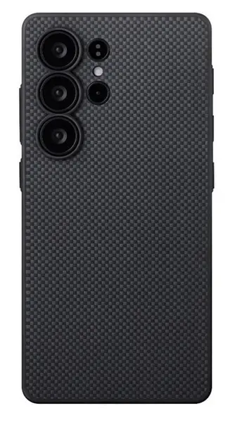 Husă Pitaka - PIN Button, Galaxy S25 Ultra, Black/Grey
