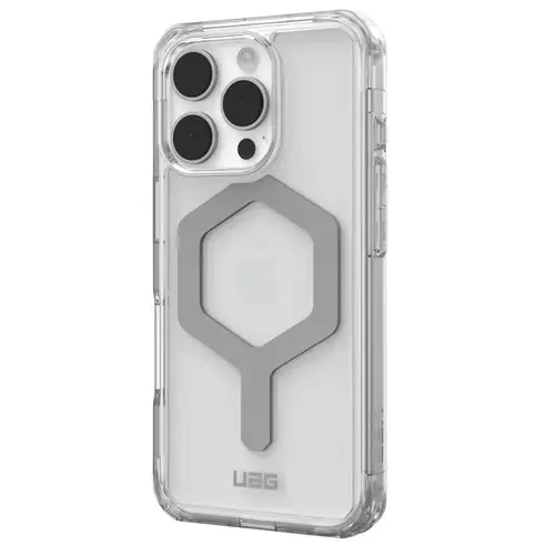 Husa Plyo Magsafe UAG pentru iPhone 16 Pro Max, Transparent/Argintiu