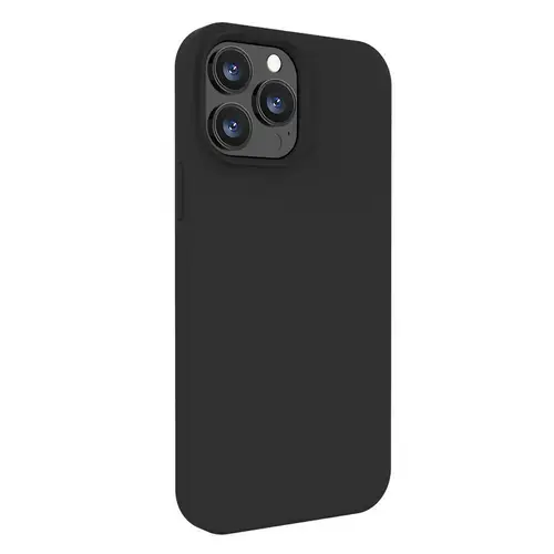 Husa Potectie Spate Lemontti Liquid Silicon LHLSI13PMBK pentru iPhone 13 Pro Max, protectie 360°, material fin, captusit cu microfibra (Negru)