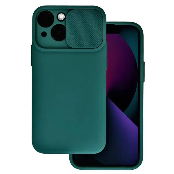 Husa Protectie Camera Silicon Interior Catifea Verde Apple iPhone 14 Pro - iPhone 14 Pro