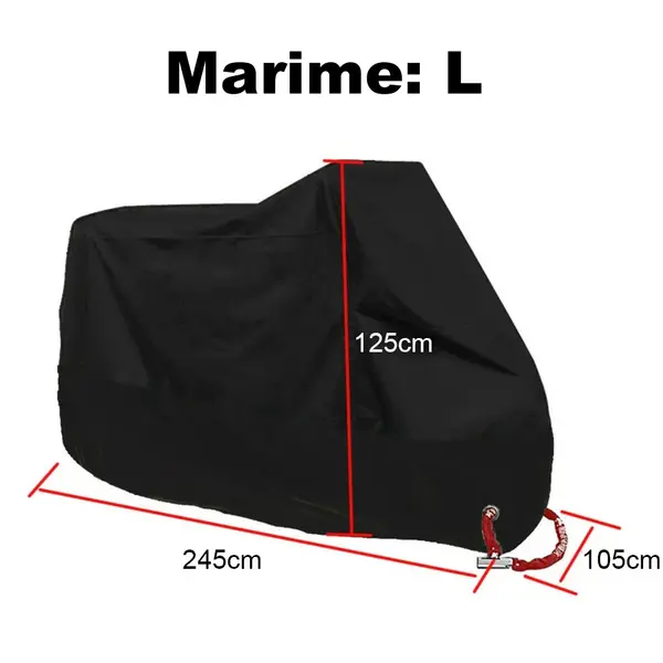 Husa Protectie Moto Scuter marimea L, impermeabila, rezistenta la praf, negru, FIXATO