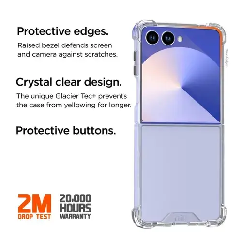 Husa Protectie Spate Eiger Glacier Case pentru Samsung Galaxy Z Flip7 (Transparent)