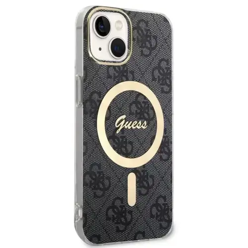 Husa Protectie Spate Guess 4G MagSafe pentru Apple iPhone 15 (Negru)