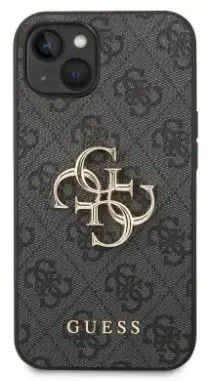 Husa Protectie Spate Guess Leather 4G pentru iPhone 14 (Gri)