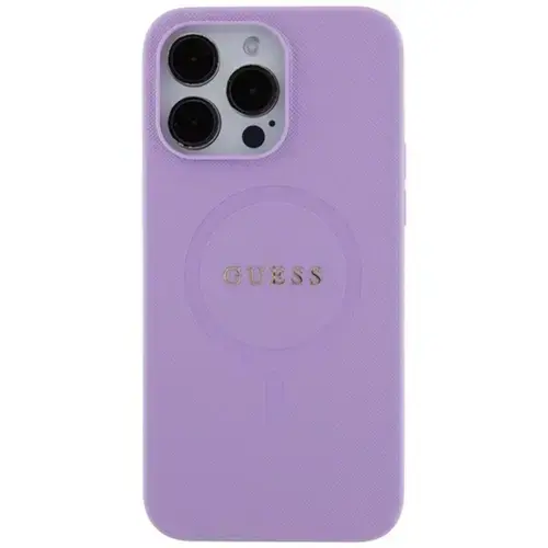 Husa Protectie Spate Guess Saffiano MagSafe pentru Apple iPhone 15 Pro Max (Mov)