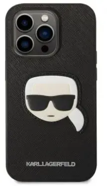 Husa Protectie Spate Karl Lagerfeld Saffiano pentru iPhone 14 Pro (Negru)
