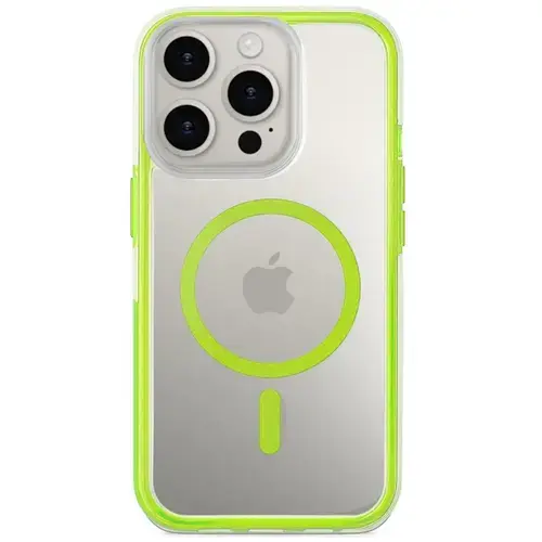 Husa Protectie Spate Lemontti LEMHABMIXVIPVE Air Bumper MagSafe pentru Apple iPhone 16 Pro (Verde)