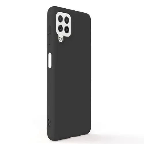 Husa Protectie Spate Lemontti Silky pentru Samsung Galaxy A22 4G, Silicon (Negru)