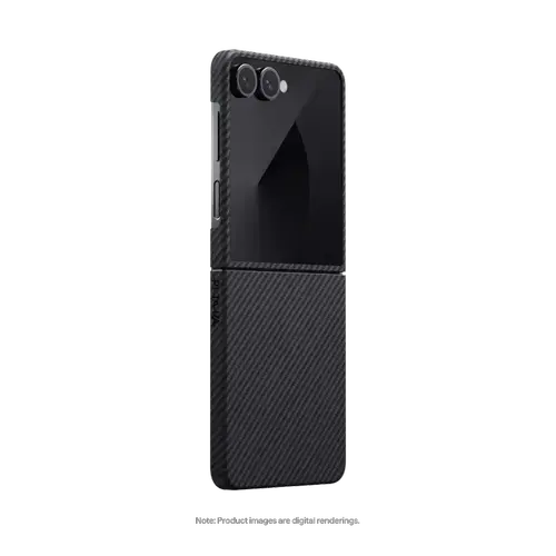 Husa Protectie Spate Pitaka FBFLIP7 pentru Samsung Galaxy Z Flip7, MagEZ 7, 600D, Ultra-Slim (Negru/Gri)