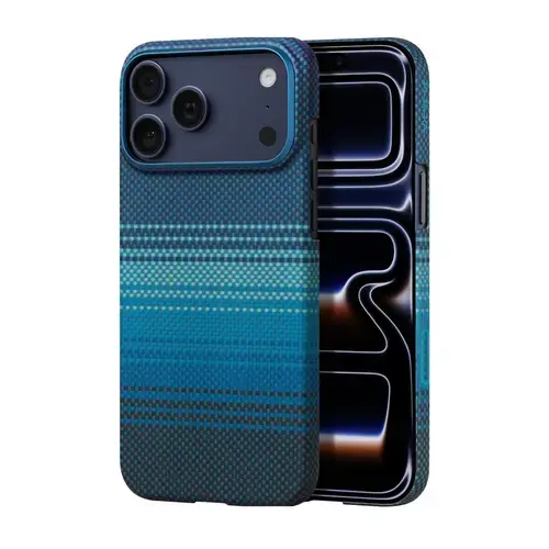 Husa Protectie Spate Pitaka KI1703MP pentru Apple iPhone 17 Pro, MagEZ 7 Pro Ultra-Slim, MagSafe (Albastru)
