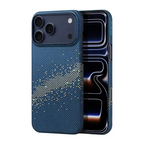 Husa Protectie Spate Pitaka KI1705MP pentru iPhone 17 Pro, MagEz 7, Ultra-Slim, StarPeak Milky Way Galaxy (Albastru)