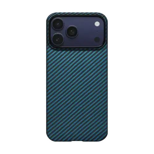 Husa Protectie Spate Pitaka pentru Apple iPhone 17 Pro Max, MagEZ 7 1500D, Ultra-Slim, MagSafe (Negru/Albastru)