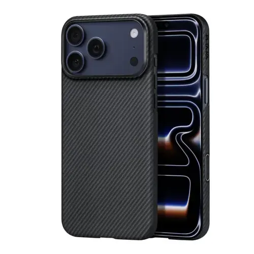 Husa Protectie Spate Pitaka pentru iPhone 17 Pro, MagEZ 7 Pro, 600D, Ultra-Slim (Negru/Gri)