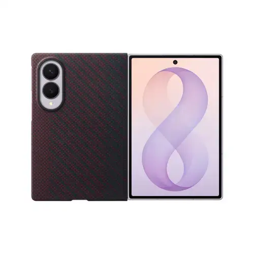Husa Protectie Spate Samsung Carbon Magnet EF-KF971SREGWW pentru Galaxy Z Fold8 (Rosu)