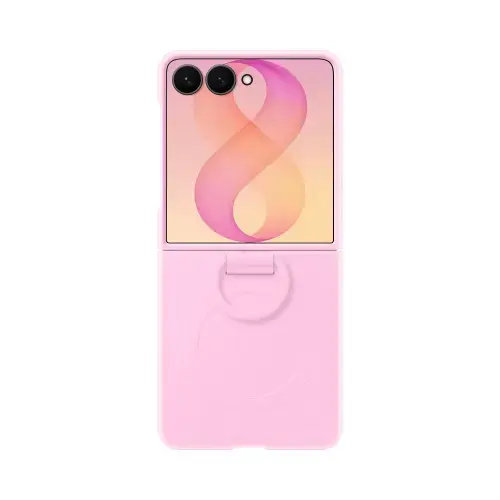 Husa Protectie Spate Samsung Silicon Ring Magnet Case EF-EF776CVEGWW pentru Galaxy Z Flip8 (Roz)
