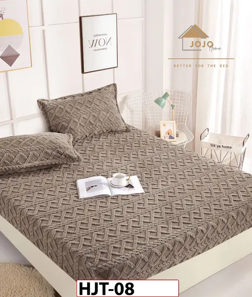 Husa Saltea Tip Tricotaj + 2 Fete de Perne - 180x200 - cocolino - HJT08