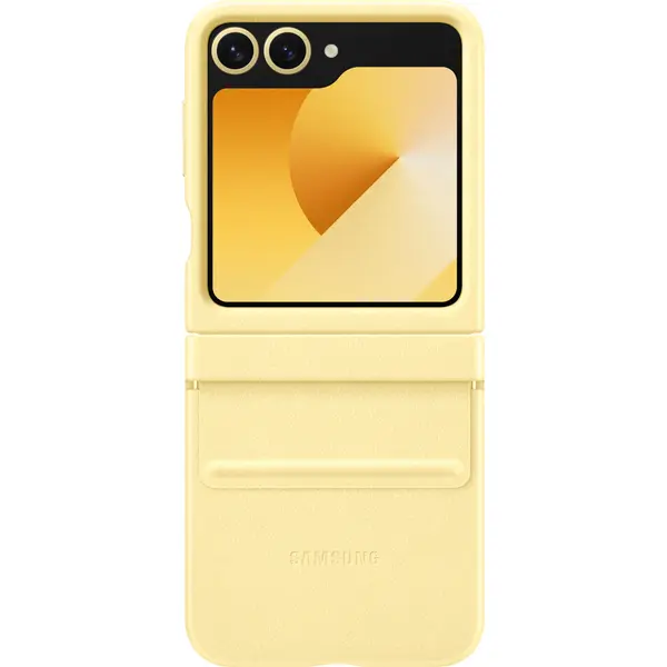 Husa Samsung Kindsuit Leather Case pentru Galaxy Z Flip 6, Galben
